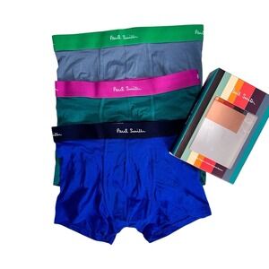 Paul Smith Mens Size XL Solid with Logo Elastic Band Boxer Briefs 3 Pack NWT